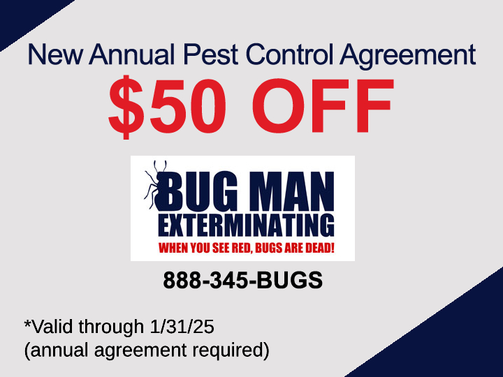 $50 Off Annual Pest Control Coupon (Jan 2025)